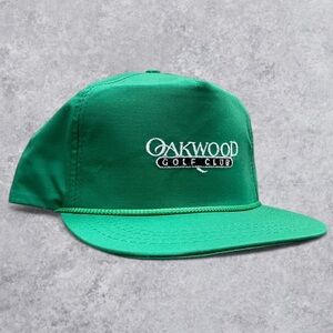 Vintage Oakwood Golf Club Green Rope Hat Derby Cap USA Snapback